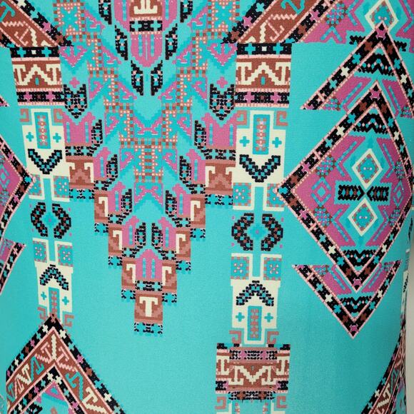 Mae Amazon Green Swimwear Off the Shoulder One Piece Swimsuit Geometric Large - Picture 6 of 10